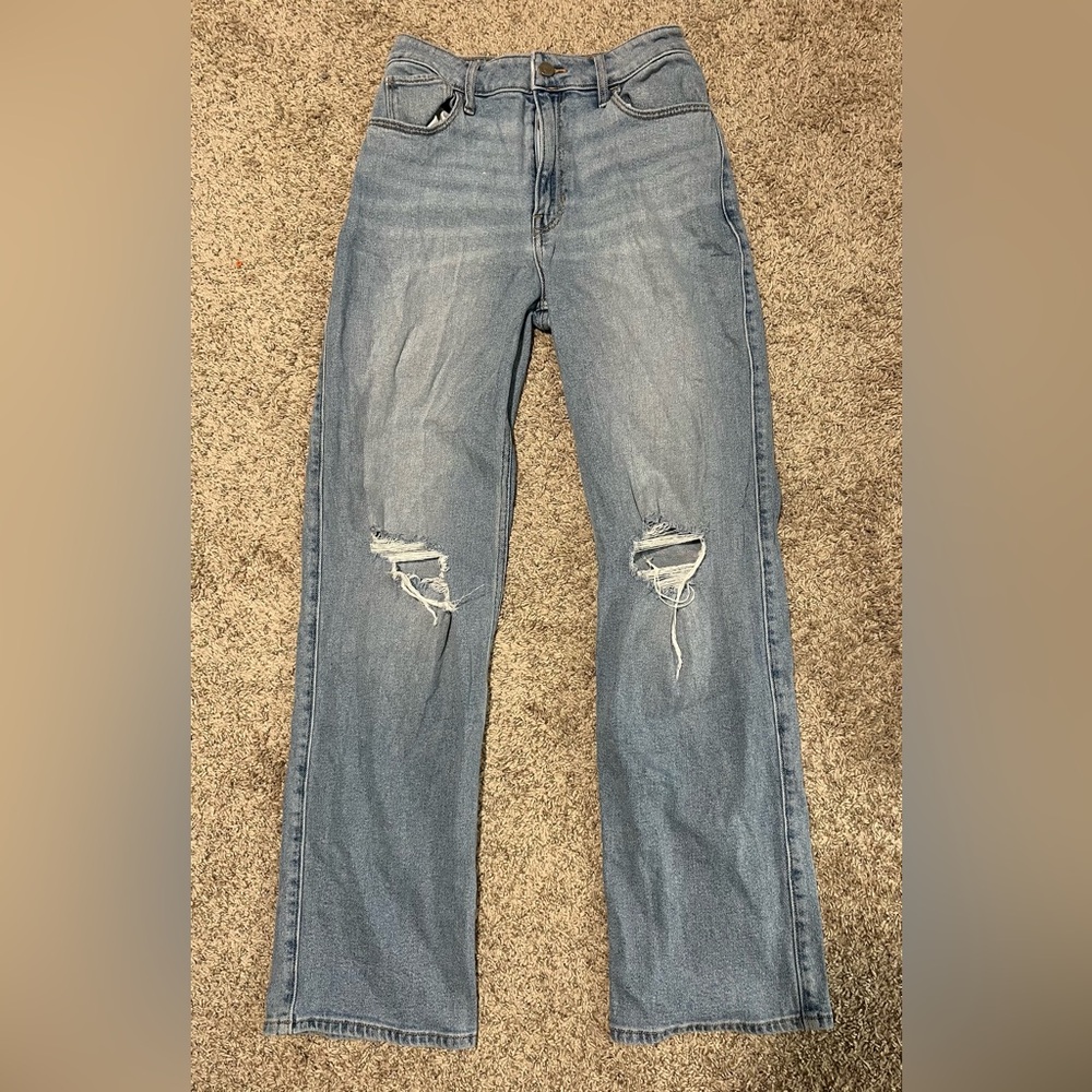 hollister light wash ultra high rise dad jeans size 3R